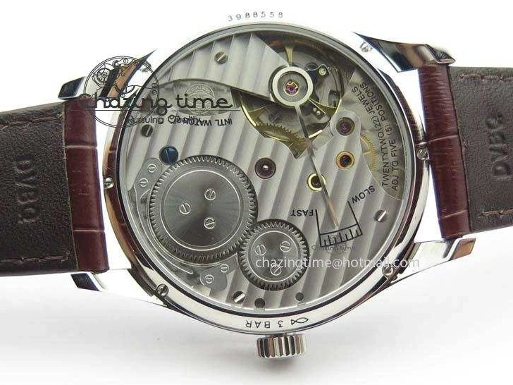 MIROTIME 0507 Sustainable Portuguese IW5444 SS White Dial RG Numbers On Brown Leather Strap A 7256